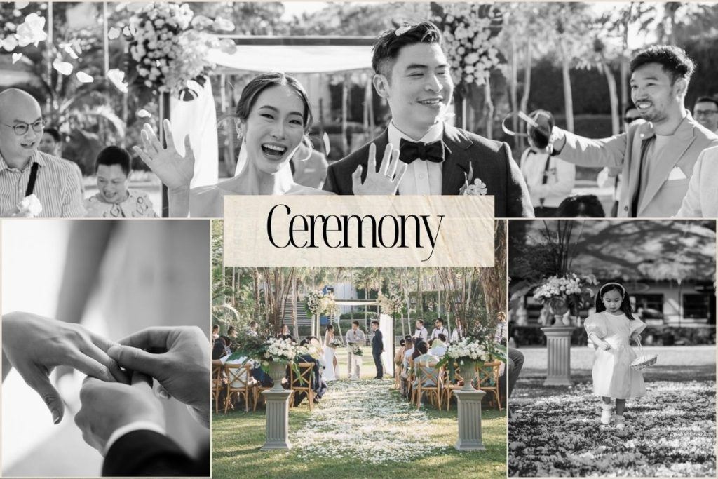 Wedding ceremony collage