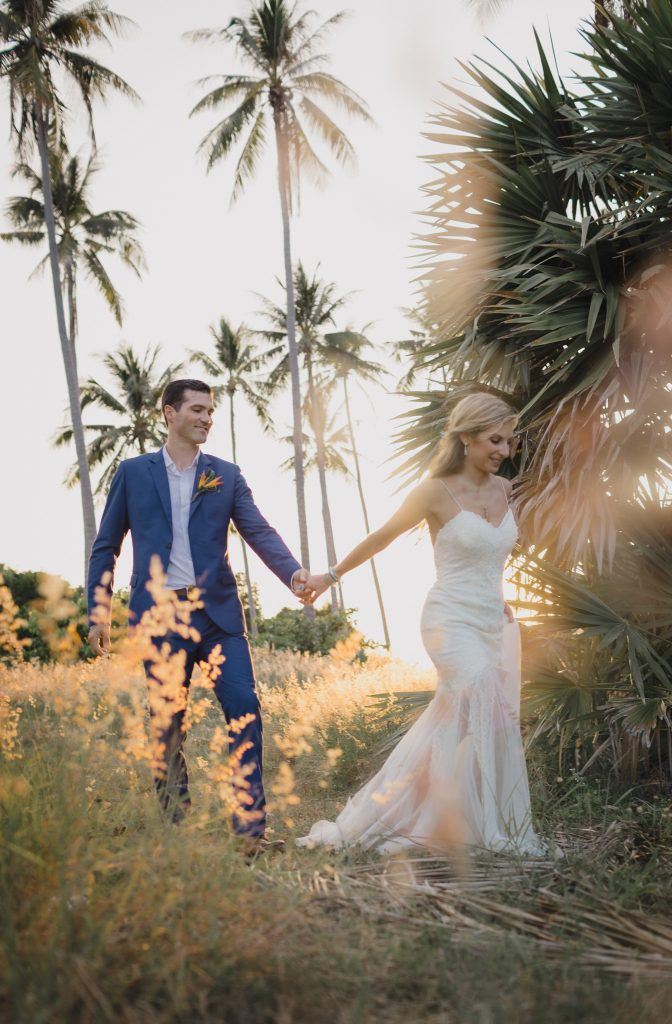 professional wedding photographer in Koh Samui captures AU couples portraits from their wedding at Villa Kalyana. Photography by Daniel Baci