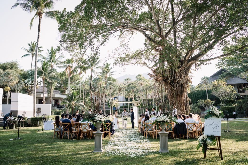 Ceremony on the lawn at The Slate Phuket