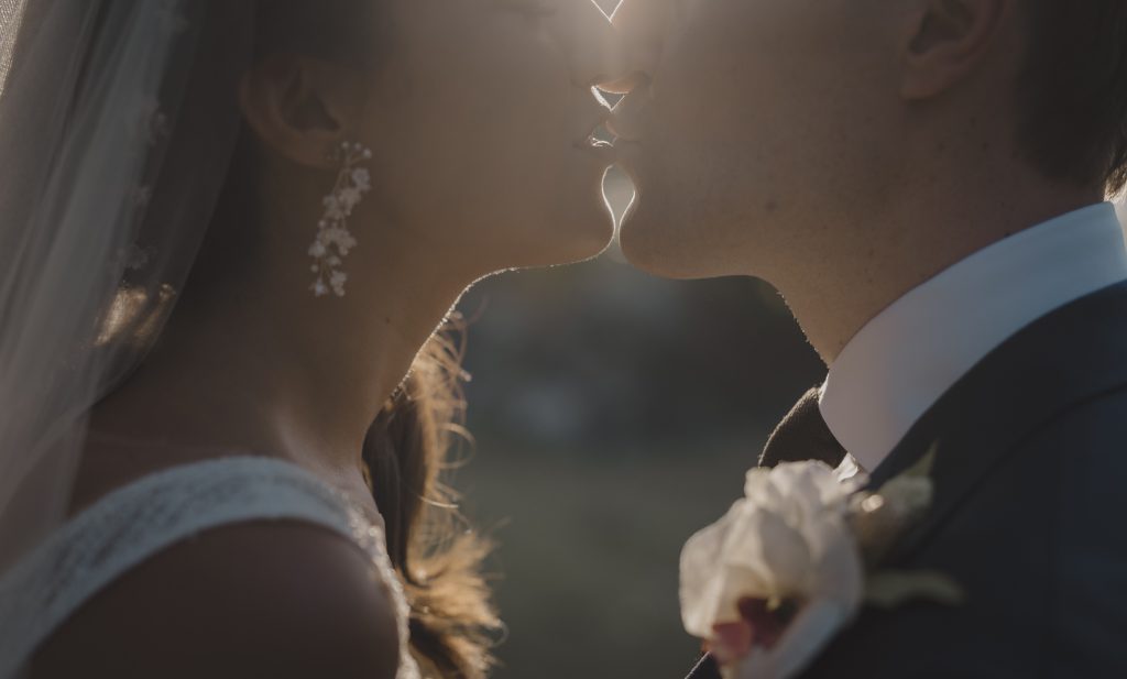 wedding photographer in Thailand takes American bride and groom for a sunset portrait session.