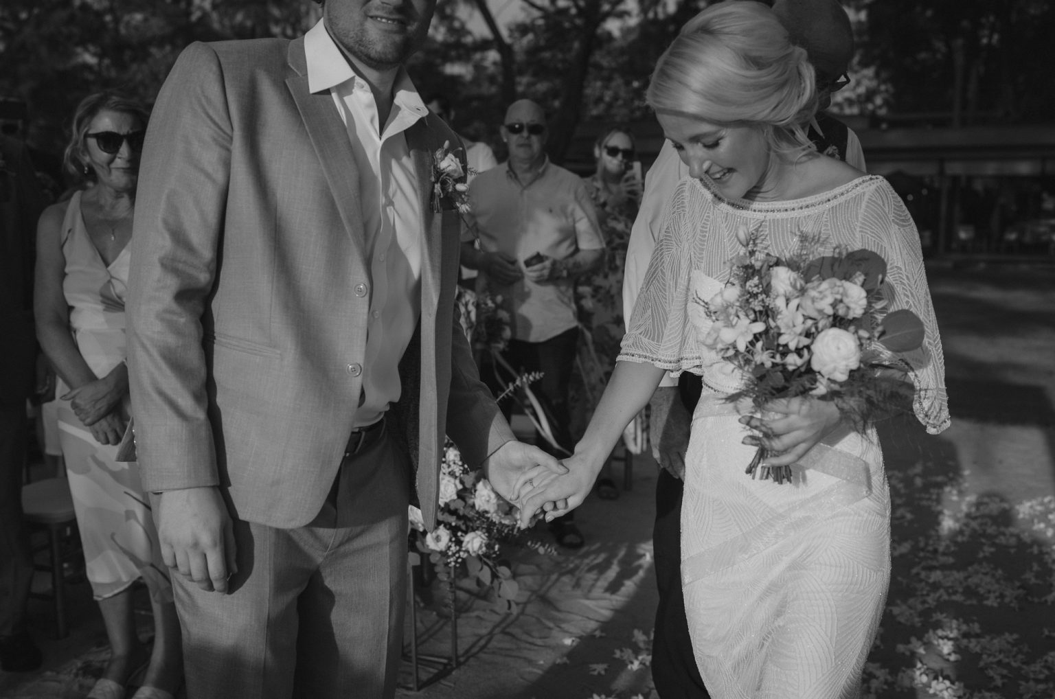 bride meets groom at their wedding. ceremony at Rayavadee Resort & Spa