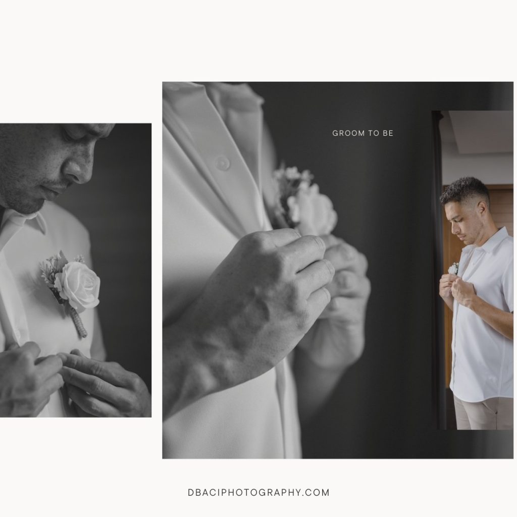 Groom getting ready portrait by Samui wedding photographer Daniel Baci