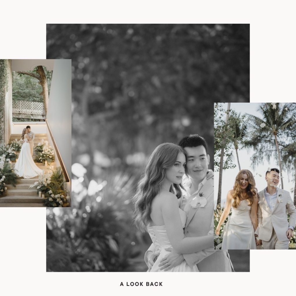 Phuket wedding photographer Daniel Baci captures portrait with bride & grrom at wedding at Rosewood Hotel Phuket