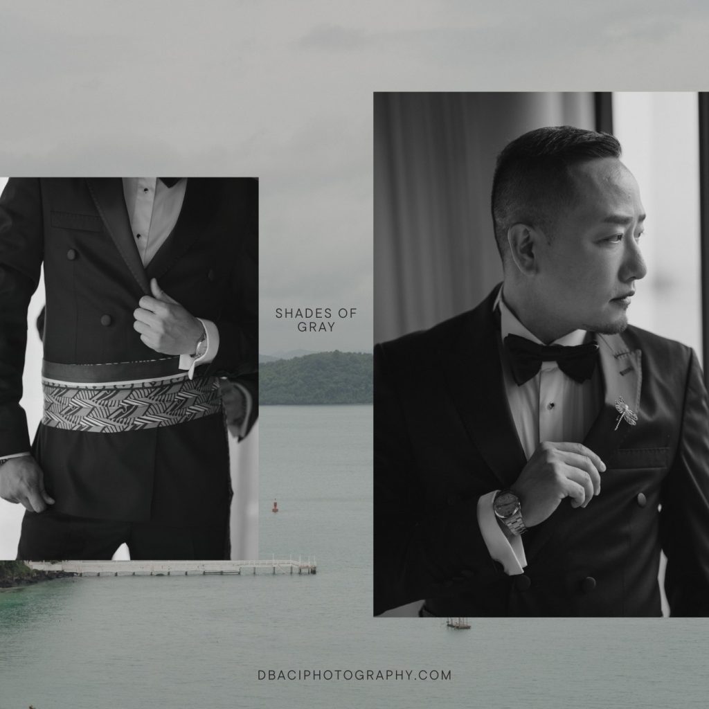 Groom portraits at same sex destination wedding in Phuket, Thailand.