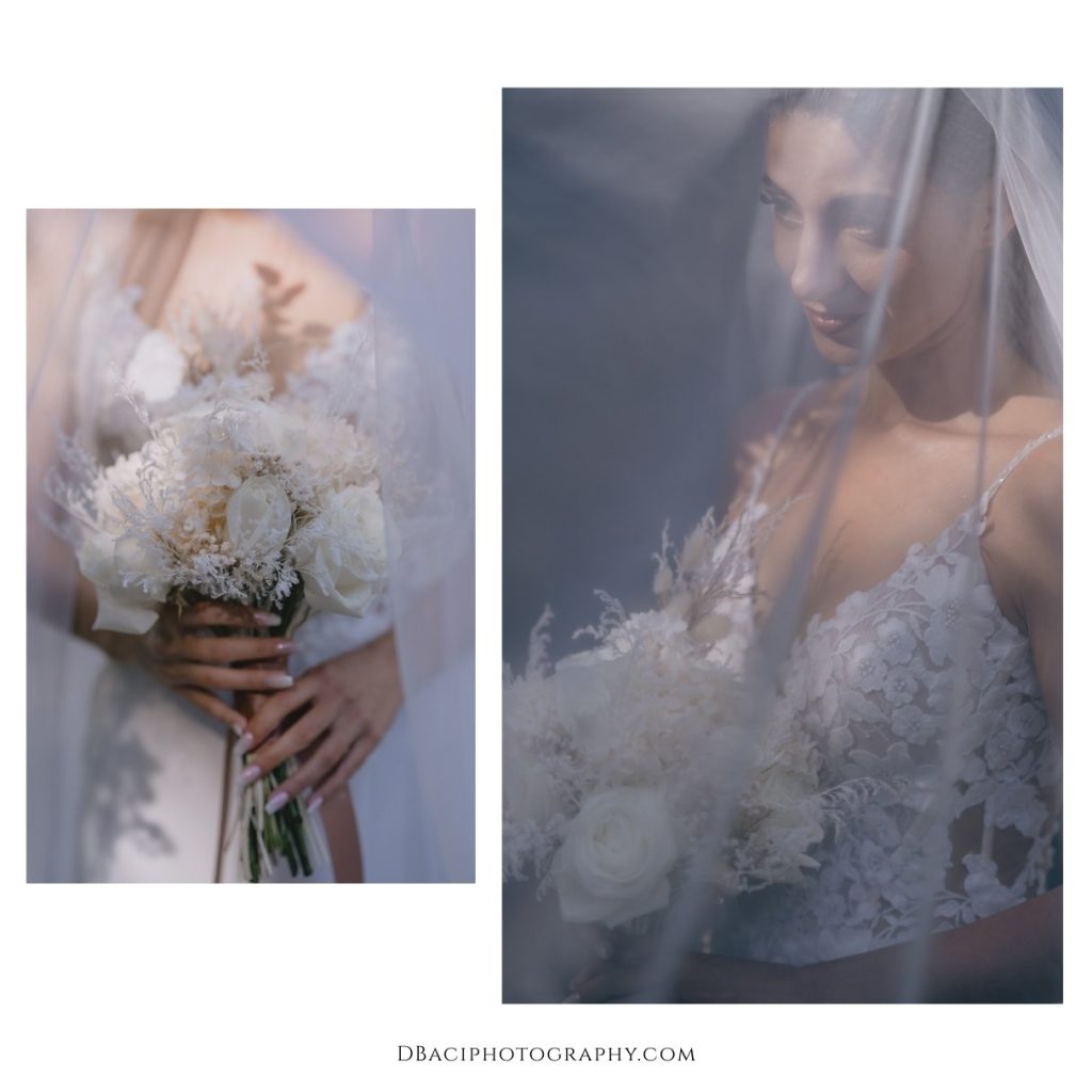 Bride from Australia holds her flowers for photos before her destination wedding ceremony in Phuket, Thailand. Thailand wedding photography by Daniel Baci