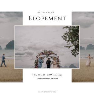 rainy elopement ceremony in Krabi, Thailand of Maghan Fox