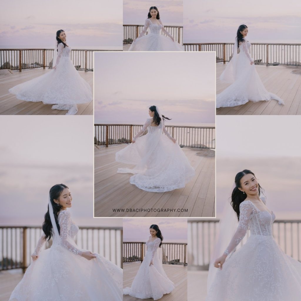 American bride playing with her dress at her destination wedding in Koh Samui. Captured by Thailand wedding photographer - Daniel Baci