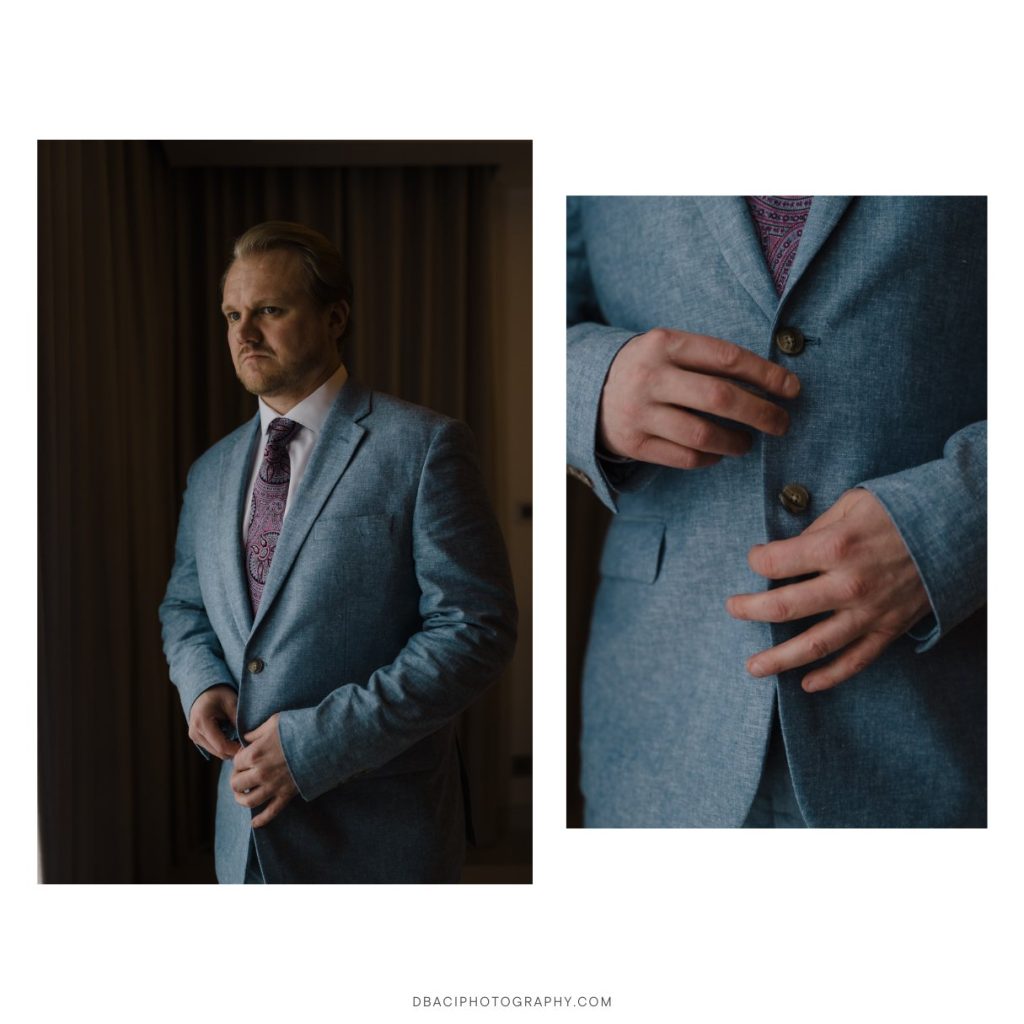 groom getting ready photos from an elopement at Banyan tree resort in Krabi Thailand