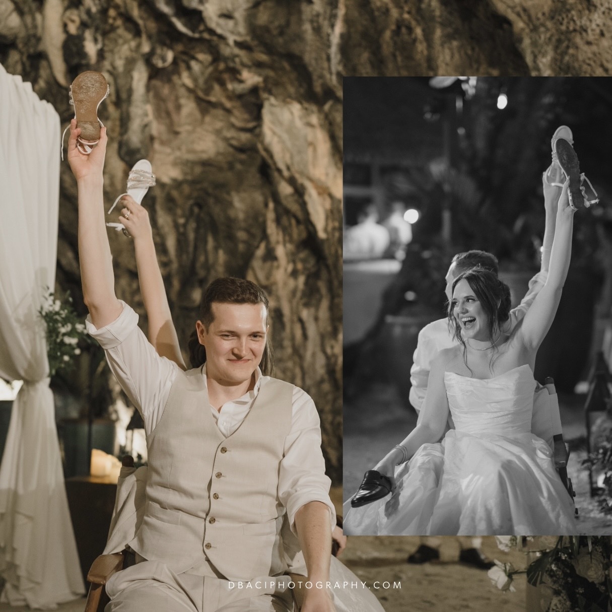 Wedding reception games at the grotto in krabi
