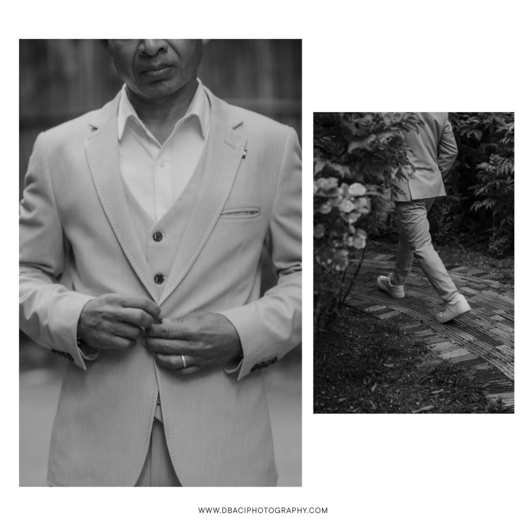 Groom getting ready portraits at vow renewal wedding at Rayavadee Resort in Krabi