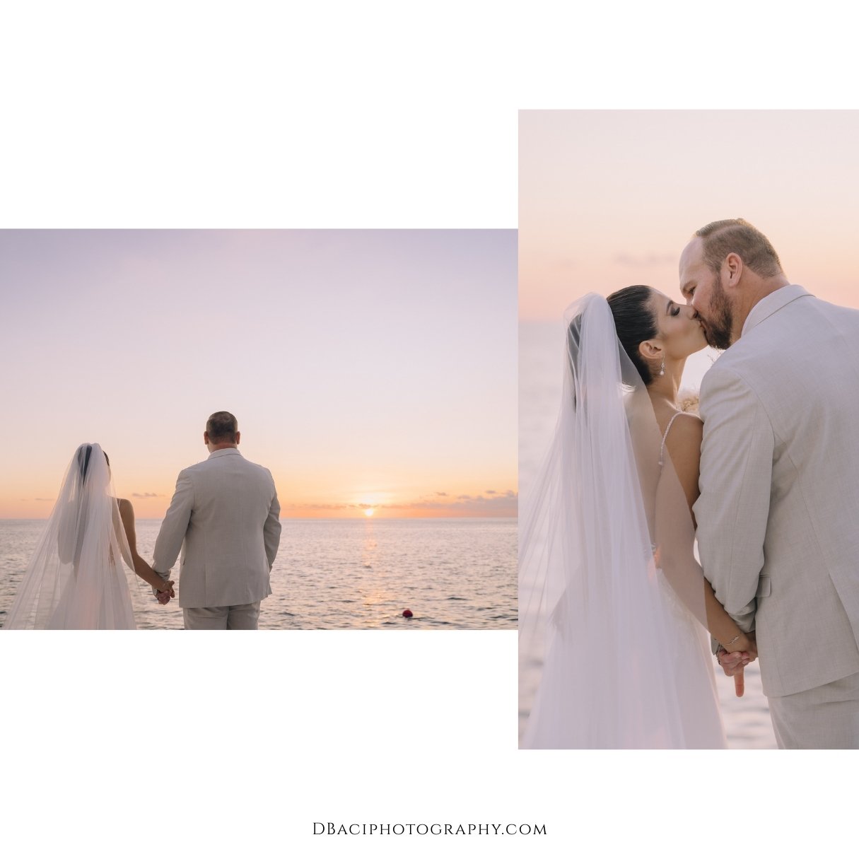 sunset wedding portraits from destination wedding in Phuket at Thavorn beach village resort
