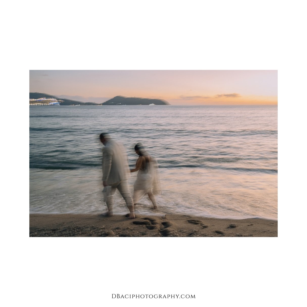 Phuket wedding photographer, Daniel Baci takes sunset portrait on the beach at Thavorn Beach Resort
