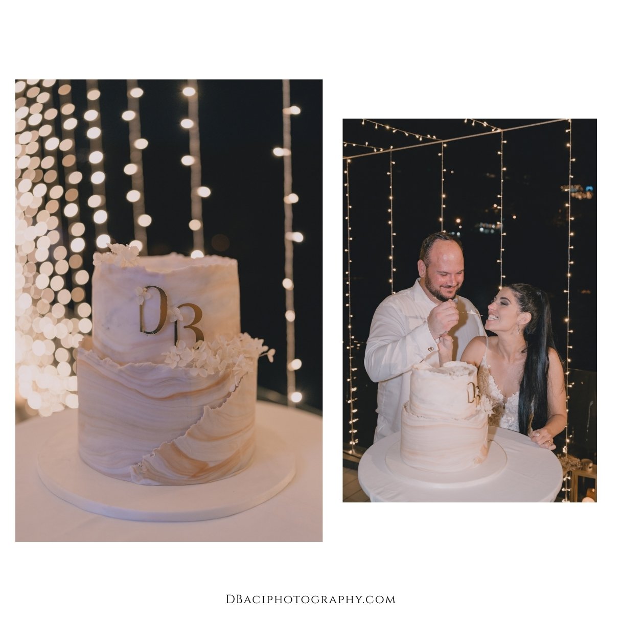 bride and groom cut the wedding cake at Thavorn Beach Resort phuket