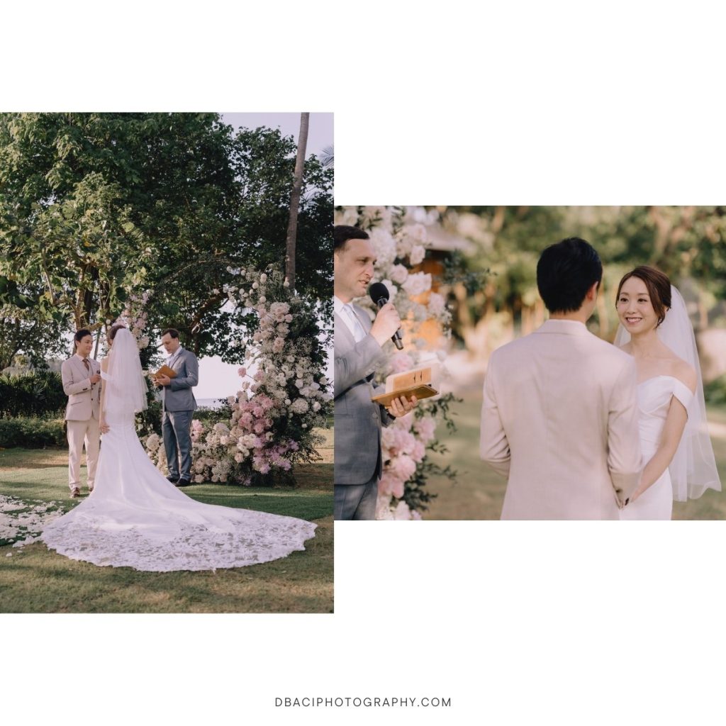 Wedding ceremony at Rosewood Hotel in Phuket, Thailand.