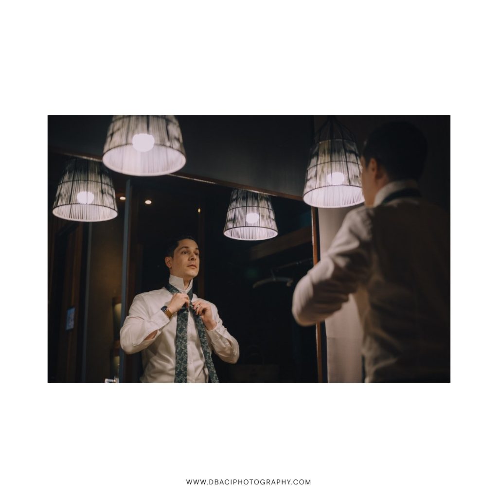 groom getting ready at Silavadee Pool Spa Resort Wedding Koh Samui