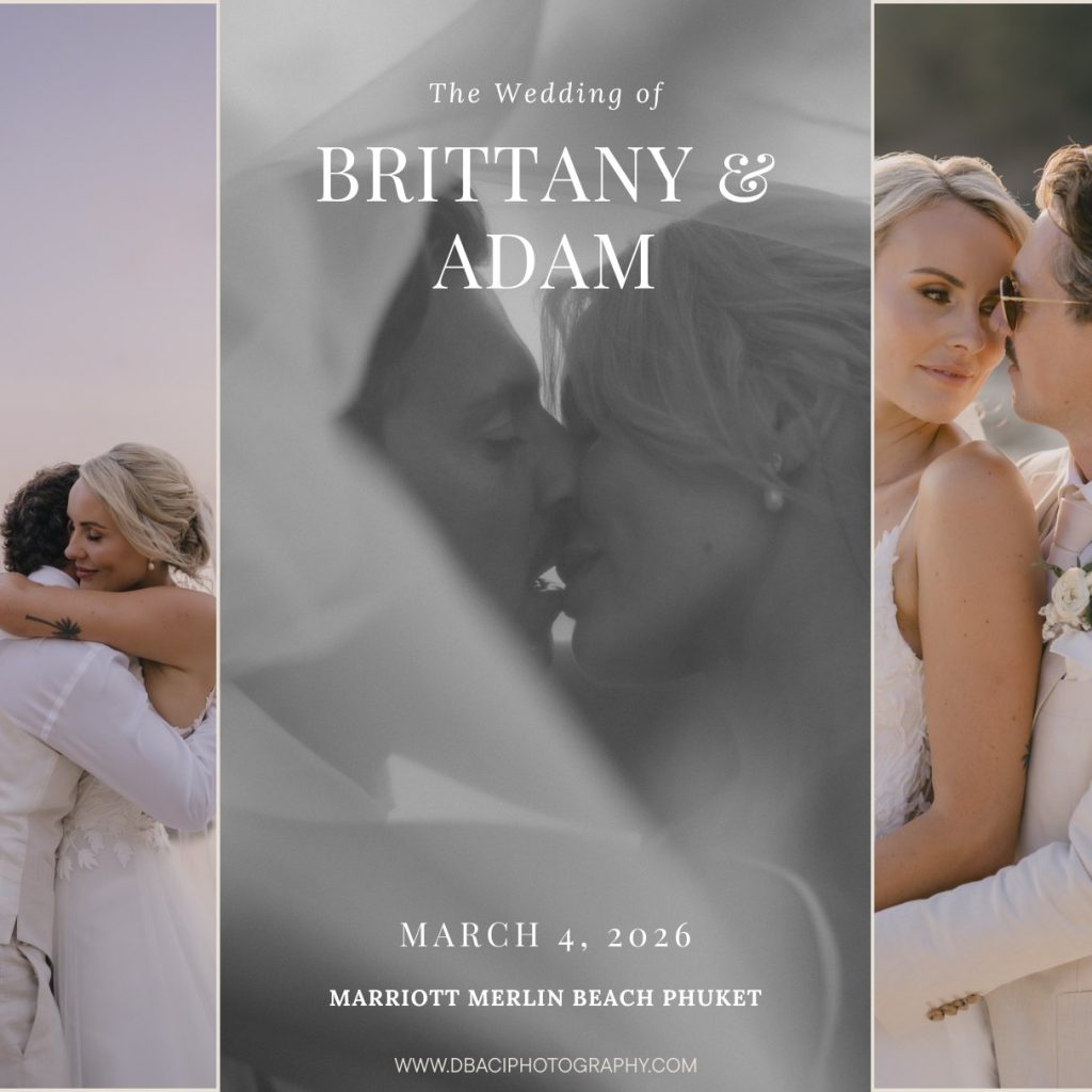 Brittany & Adam's wedding album cover from Phuket Marriott Merlin beach wedding by Daniel Baci