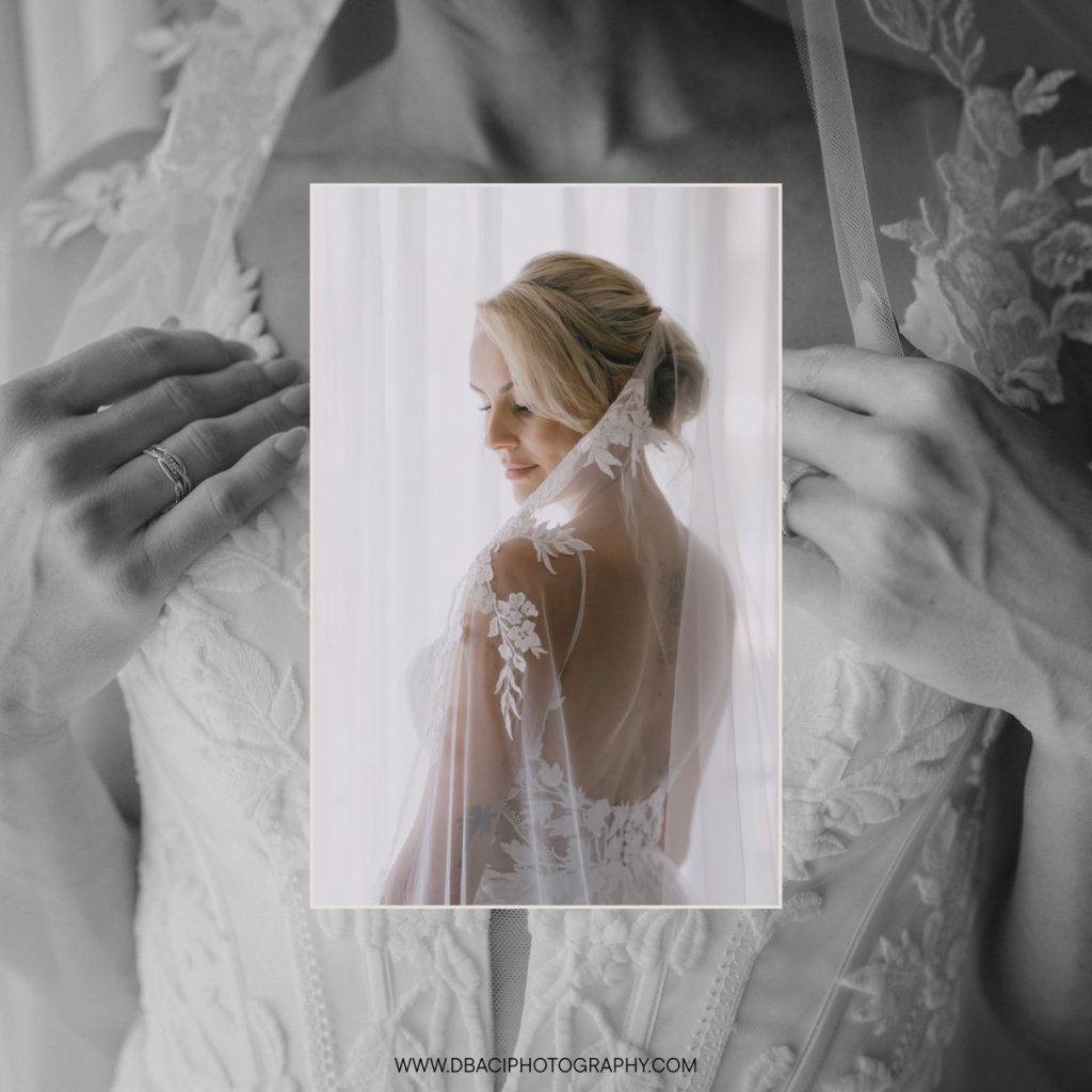 Bride's portrait in her wedding dress at her destination wedding venue in Phuket, Thailand.