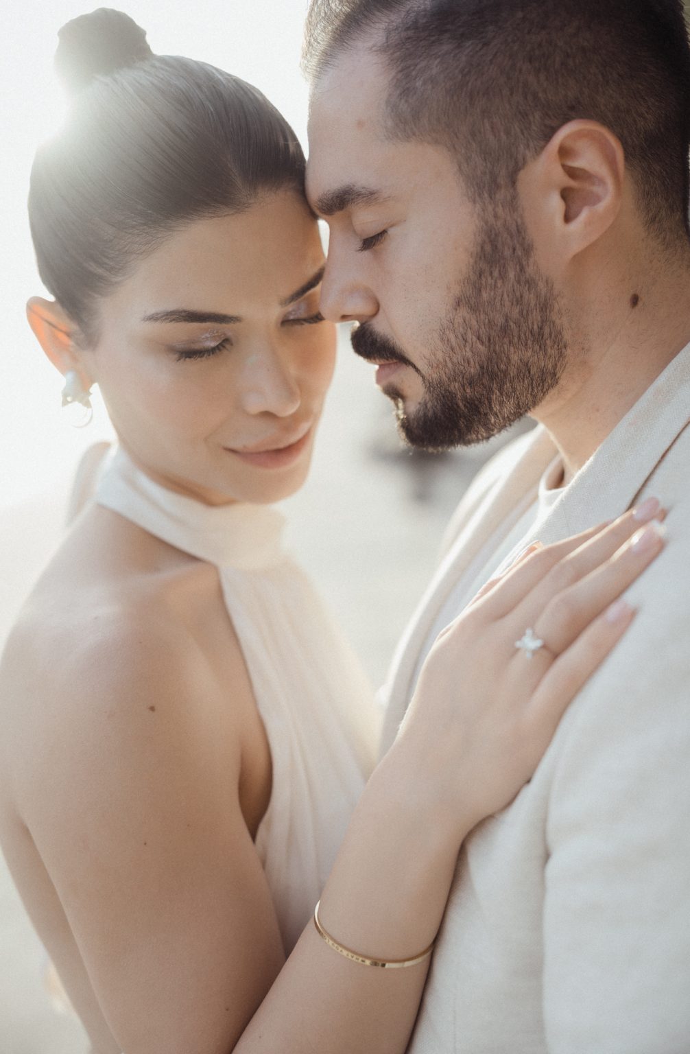 Krabi wedding photographer captures bride and grooms beach wedding portrait at Rayavadee resort