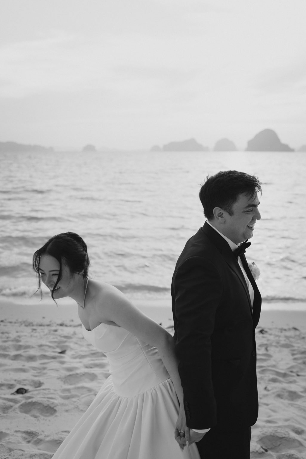 Krabi wedding photographer take American brides portraits before her ceremony at banyan Tree resort in Krabi