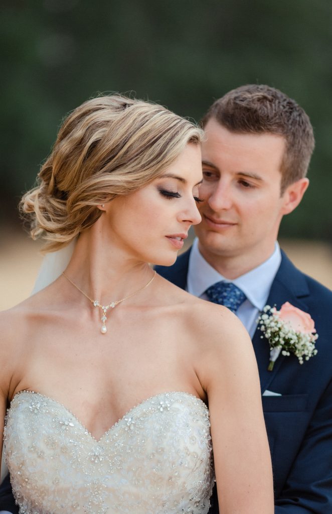 Koh Samui wedding photographer captures bride and grooms portrait on the beach.